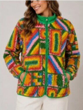 NWOT Lucy & Yak Mason Multicolor Fleece Jacket Size XL